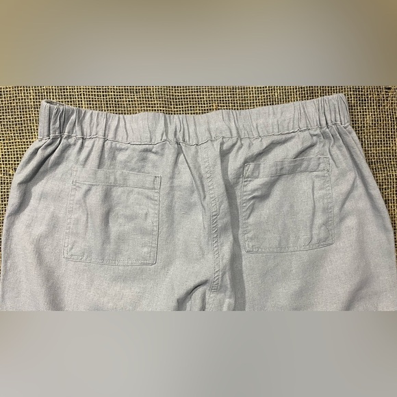 For Cynthia Tan Linen Blend Pants, Size L, Elastic Drawstring Waist, Pockets - Picture 5 of 8